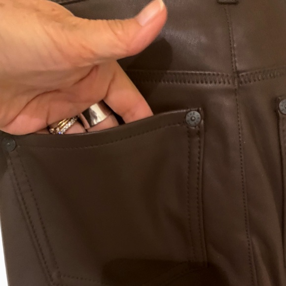 New Free People Jeans Brown Faux Leather Jeans Size 26 - Picture 11 of 17